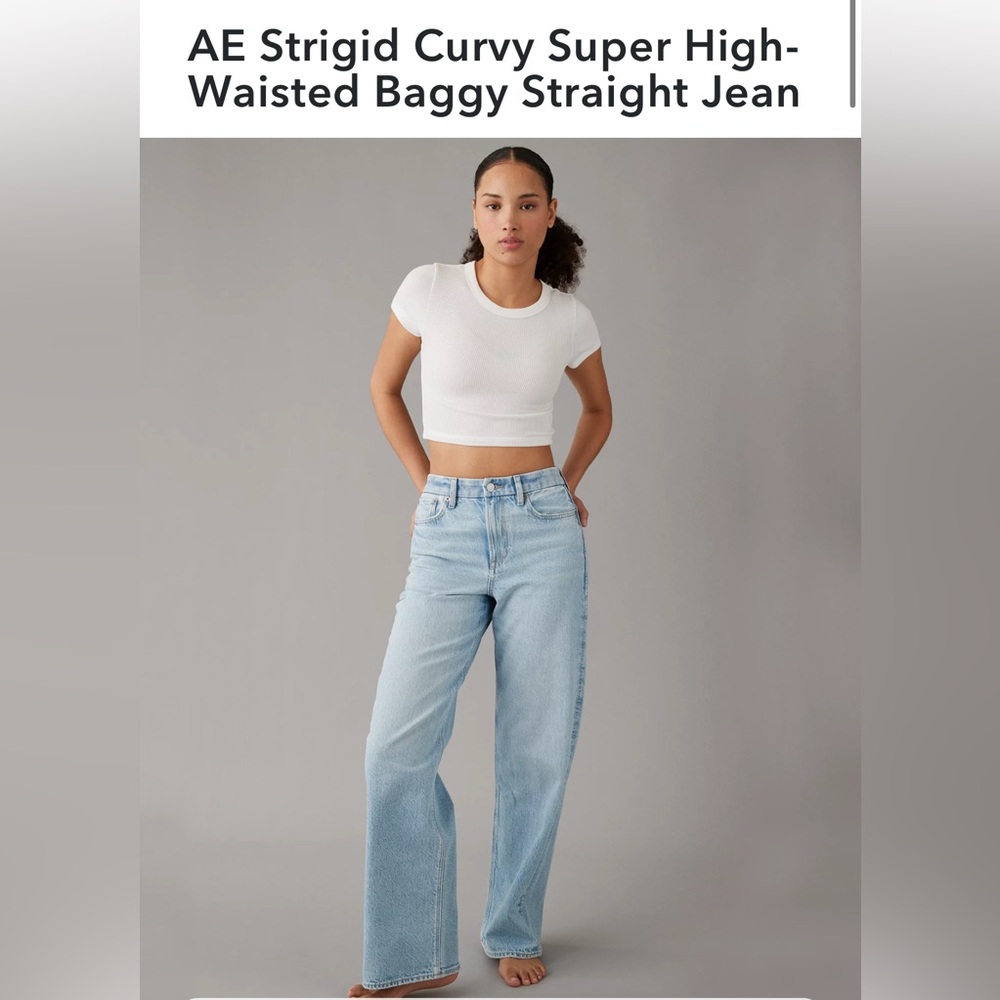 American Eagle Outfitters Light Blue Straight Leg Jeans